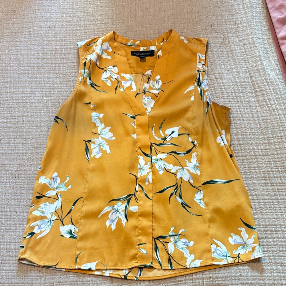 Floral Sleeveless Top - Yellow